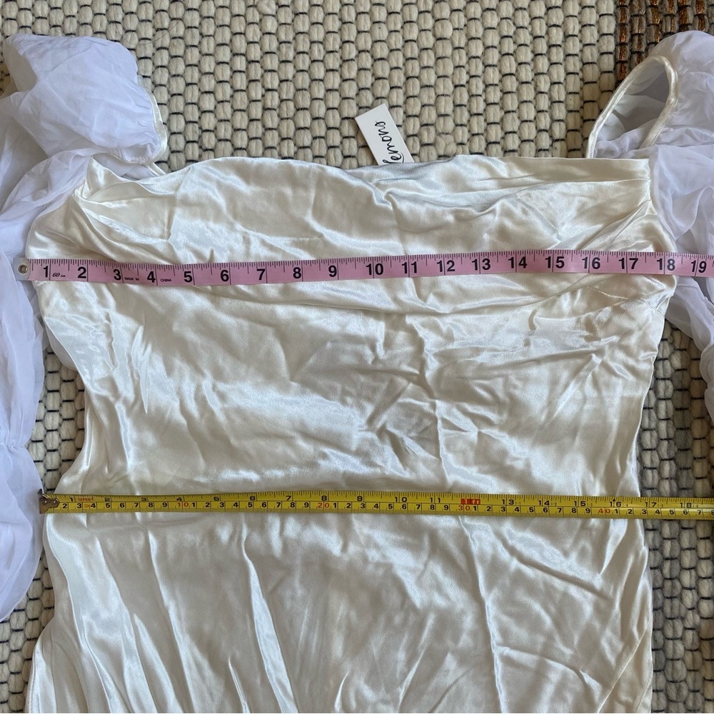 NWT For Love and Lemons X Revolve Willow Bridal Gown Long Dress White Size Large - Picture 9 of 14
